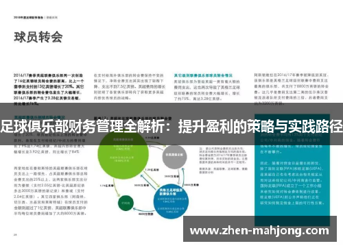 足球俱乐部财务管理全解析：提升盈利的策略与实践路径